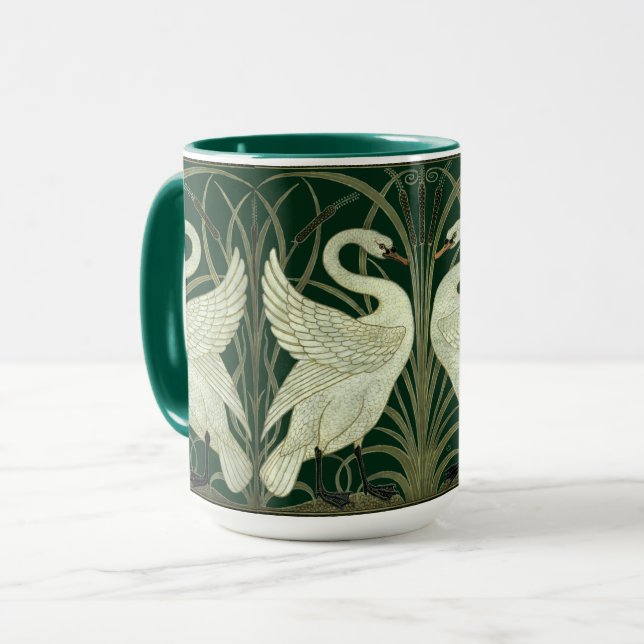Art Nouveau Swans Frieze Pattern by Walter Crane Mug (Front Left)