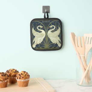 Art Nouveau Swans Frieze Pattern by Walter Crane Pot Holder