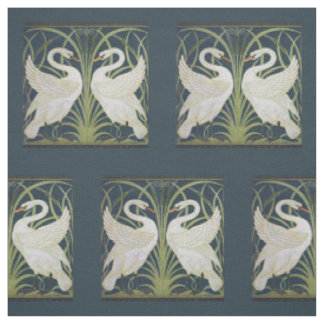 Art Nouveau Swans Pattern: Walter Crane Swan Print Fabric