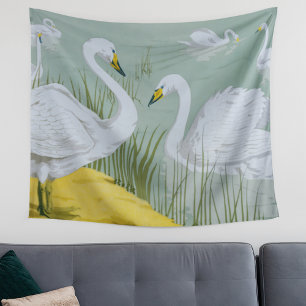 Art Nouveau Swans Tapestry