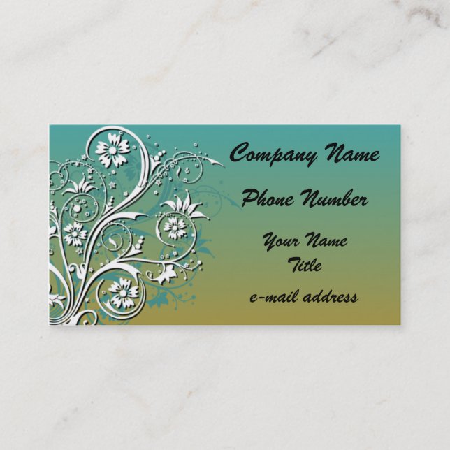 Art Nouveau swirl Business Card (Front)