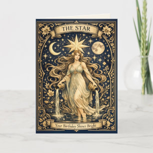 Art Nouveau Tarot Birthday Celestial Star  Card