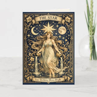 Art Nouveau Tarot Birthday Celestial Star Card