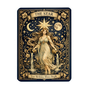 Art Nouveau Tarot Birthday Celestial Star Magnet