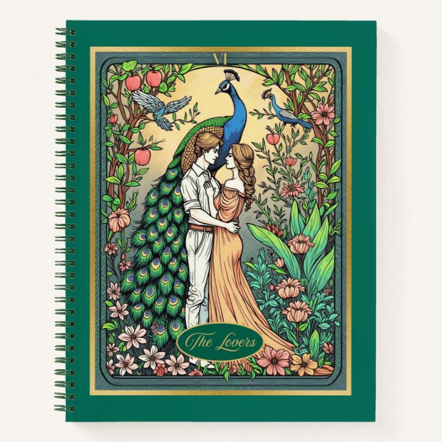 Art Nouveau Tarot Card, The Lovers Journal  (Front)