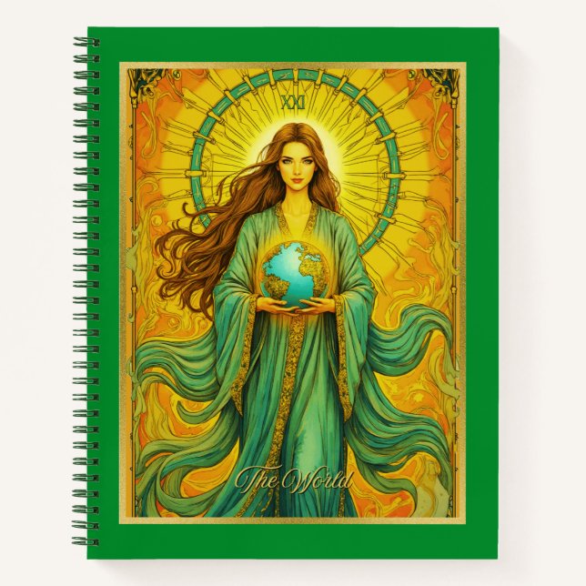 Art Nouveau Tarot Card The World Journal  (Front)