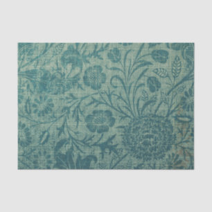 art Nouveau,teal,William Morris style, floral,chic Tissue Paper