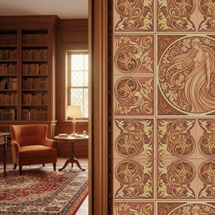 Art Nouveau Terra Cotta Muse Pat#6 ID1193 Wallpaper
