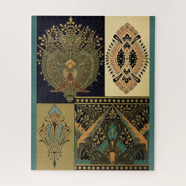 Art nouveau textile pattern Christopher dresser Jigsaw Puzzle (Vertical)