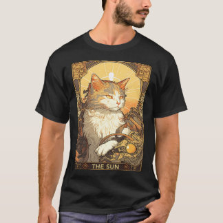 Art Nouveau The Sun Tarot Card Cat Taro T-Shirt