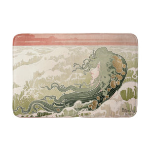 Art Nouveau The Wave by Henri Privat-Livemont Bath Mat