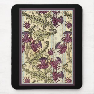Art Nouveau Thistle flower Mouse Pad