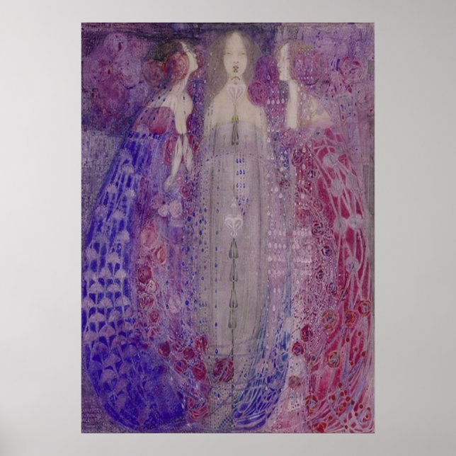 Art Nouveau Three Perfumes MacDonald 1912 Poster (Front)