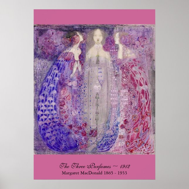 Art Nouveau Three Perfumes Margaret MacDonald 1912 Poster (Front)
