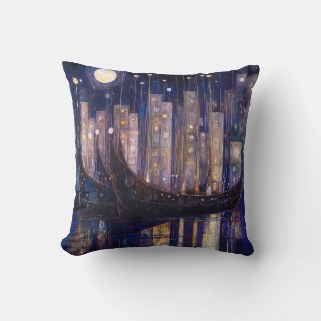 Art Nouveau Throw Pillow (Front)
