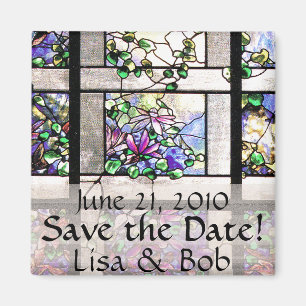 Art Nouveau Tiffany Stained Glass Flowers Floral Magnet