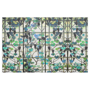 Art Nouveau Tiffany Stained Glass Grapevine Fabric