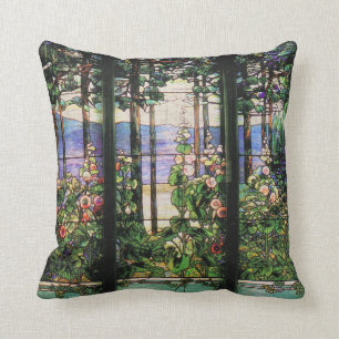 Art Nouveau Tiffany Stained Glass Nature Cushion