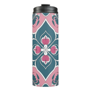 Art Nouveau Tile Floral Pattern Thermal Tumbler