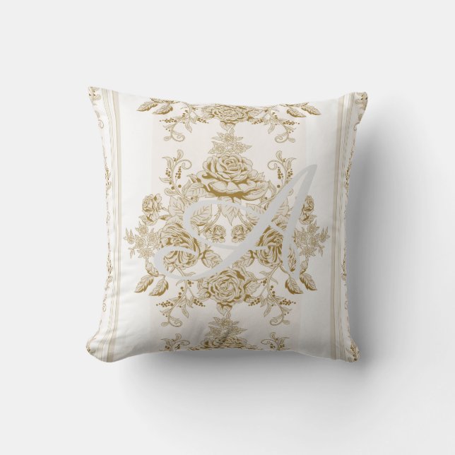 Art nouveau,Toile,floral,pattern,beige,chic,elegan Cushion (Front)