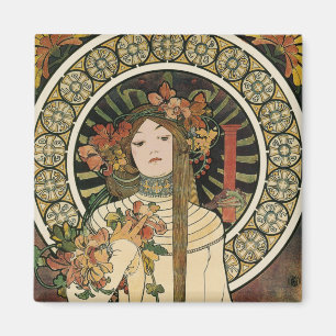 Art Nouveau Trappistine Mucha Art Magnet