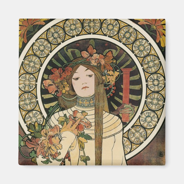 Art Nouveau Trappistine Mucha Art Magnet (Front)