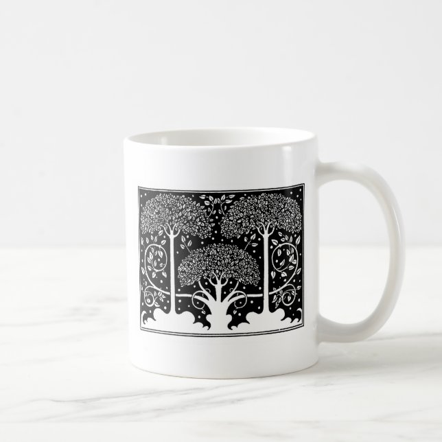 Art Nouveau Tree Beardsley Pattern Coffee Mug (Right)