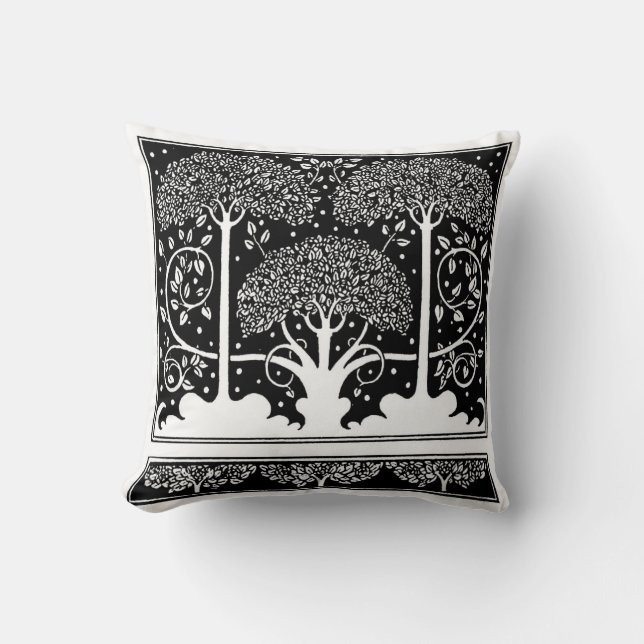 Art Nouveau Tree Beardsley Pattern Cushion (Front)