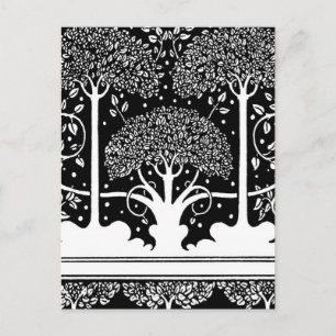 Art Nouveau Tree Beardsley Pattern Postcard