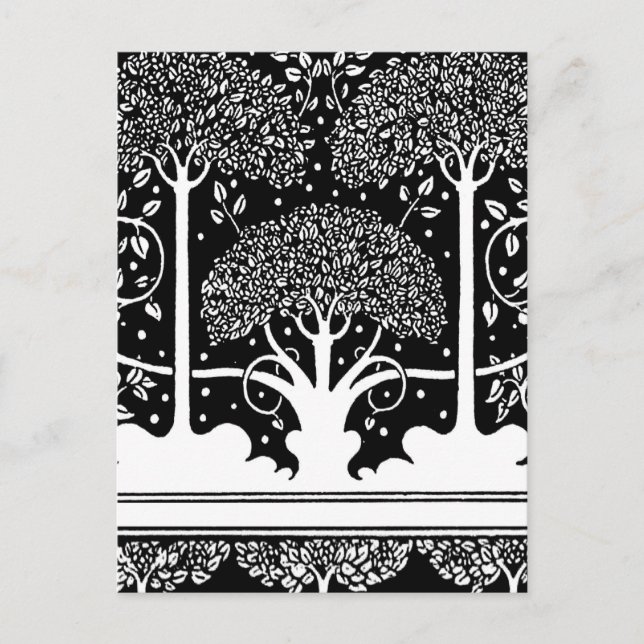 Art Nouveau Tree Beardsley Pattern Postcard (Front)