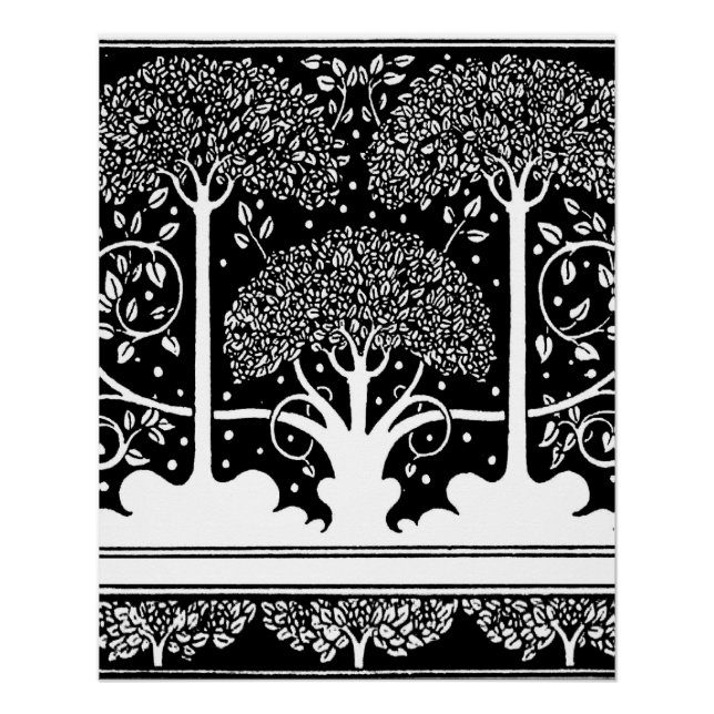 Art Nouveau Tree Beardsley Pattern Poster (Front)