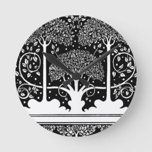 Art Nouveau Tree Beardsley Pattern Round Clock