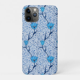 Art Nouveau Tulip Damask, Cobalt Blue iPhone 11 Pro Case