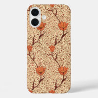 Art Nouveau Tulip Damask, Coral and Beige