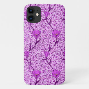 Art Nouveau Tulip Damask, Violet and Orchid iPhone 11 Case