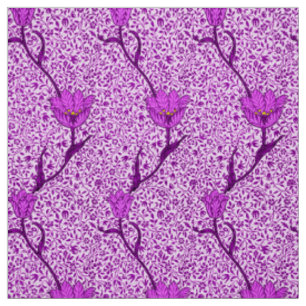Art Nouveau Tulip Damask, Violet and Orchid Fabric