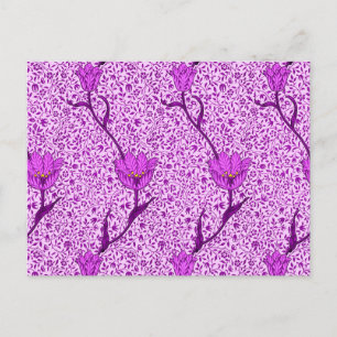 Art Nouveau Tulip Damask, Violet and Orchid Postcard