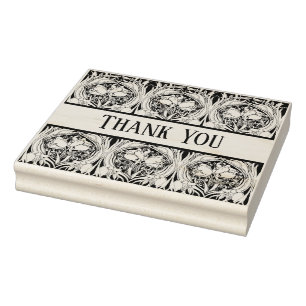 Art Nouveau Tulips Customisable Rubber Stamp