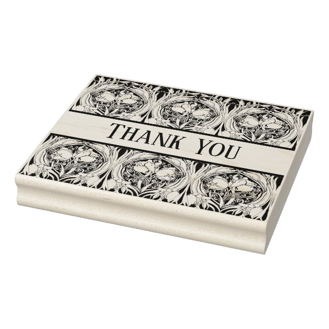 Art Nouveau Tulips Customisable Rubber Stamp (Stamp)