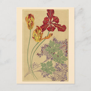 Art Nouveau Tulips Postcard