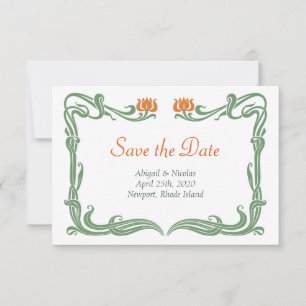 Art Nouveau Tulips Save the Date Card