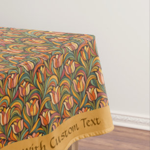 Art Nouveau Tulips Vibrant Personalised Design Tablecloth