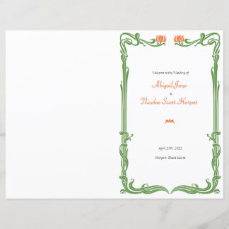 Art Nouveau Tulips Wedding Program