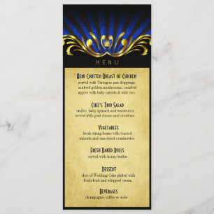 Art Nouveau Vegas Dinner Menu blue