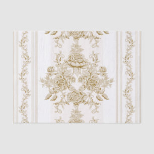 Art Nouveau,VIctorian,Kaki,white,toile,floral,chic Tissue Paper