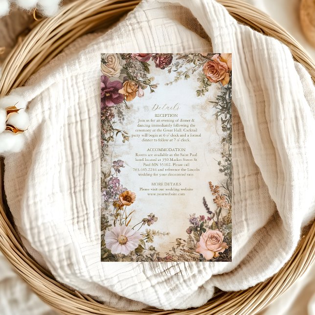 Art Nouveau Victorian Royal Floral Wedding  Enclosure Card (Creator Uploaded)