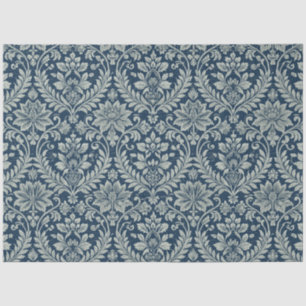 Art Nouveau Vintage Blue Floral Wallpaper Pattern Tissue Paper