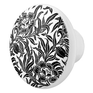 Art Nouveau Vintage Botanical Floral Pattern Ceramic Knob