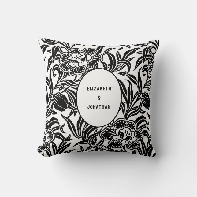 Art Nouveau Vintage Botanical Floral Pattern  Cushion (Front)