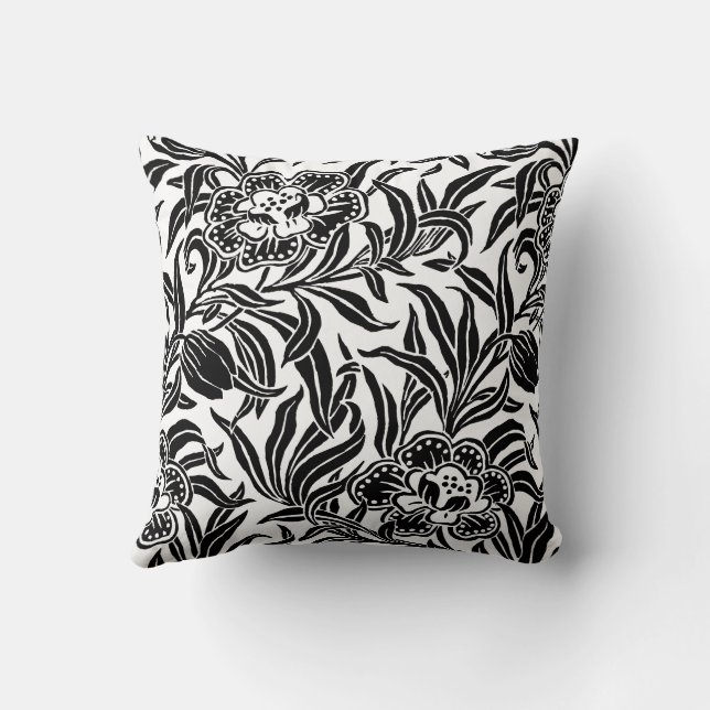 Art Nouveau Vintage Botanical Floral Pattern  Cushion (Back)